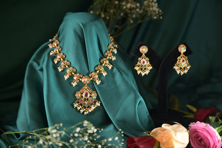 Adarshini Navratna Jadau Long Necklace