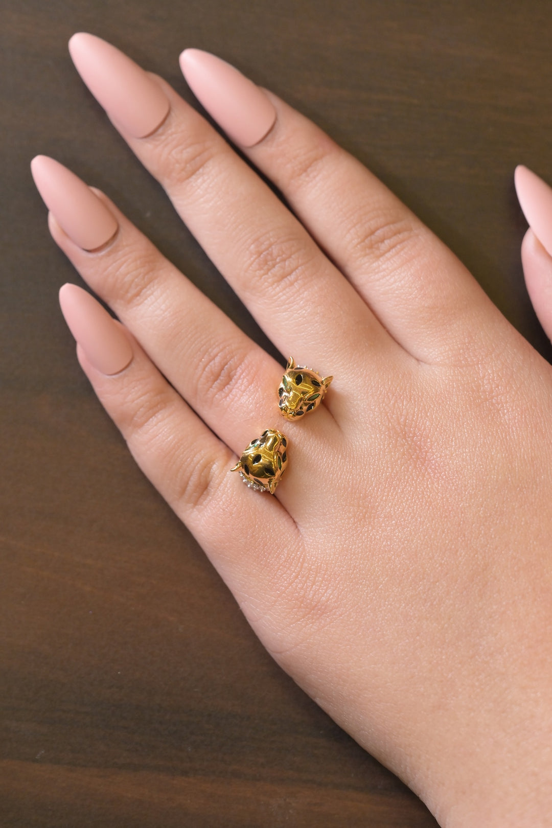 Leopard Open Band Gold Ring