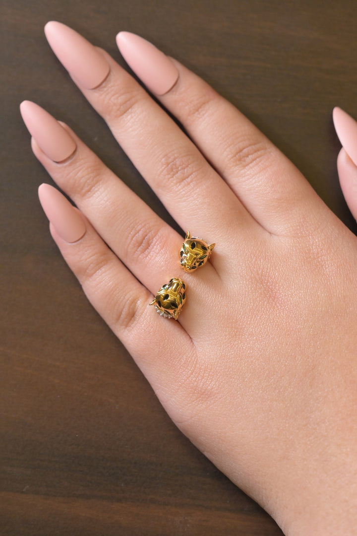 Leopard Open Band Gold Ring