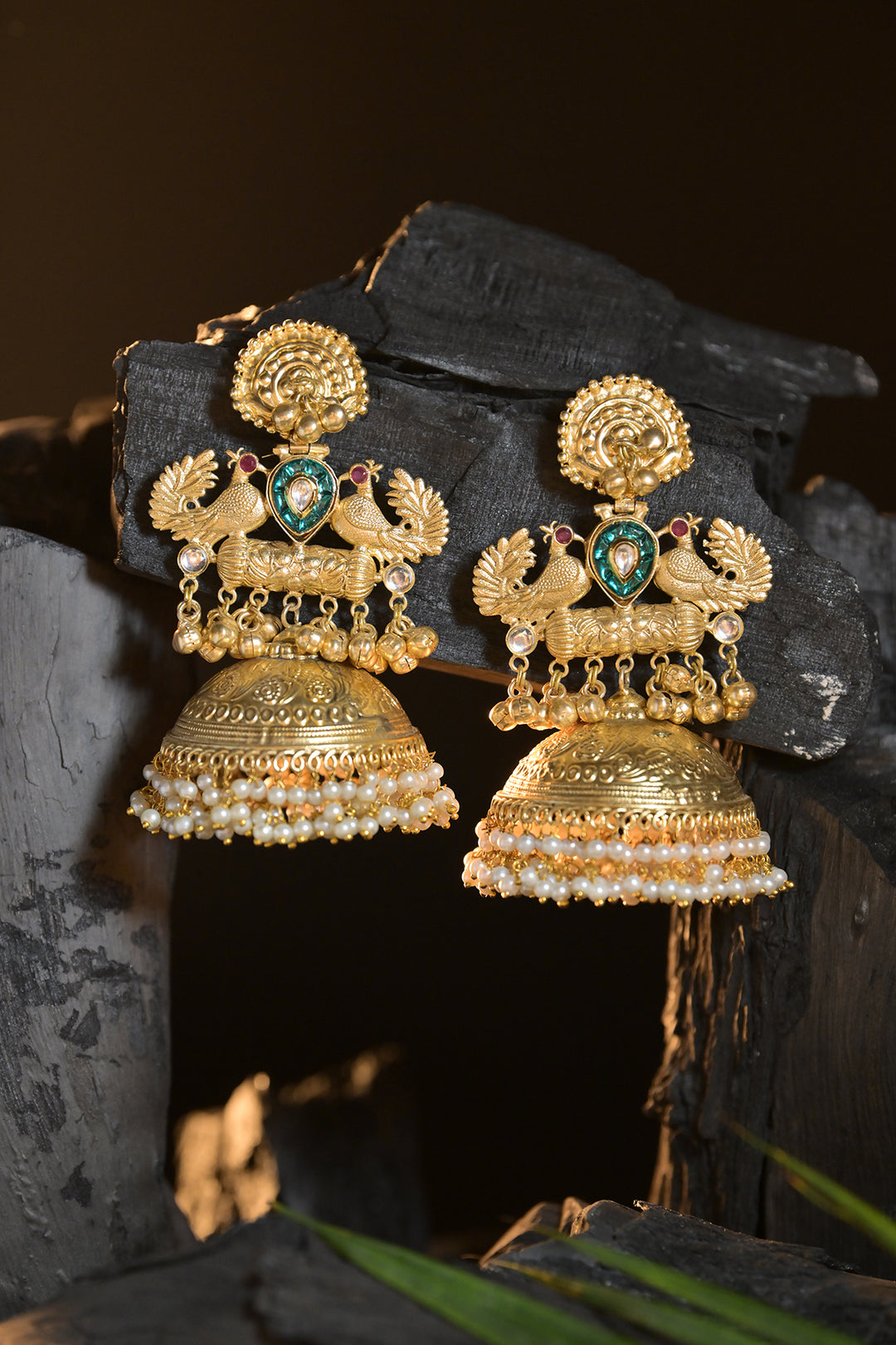 Braj Golden Chandelier Earrings