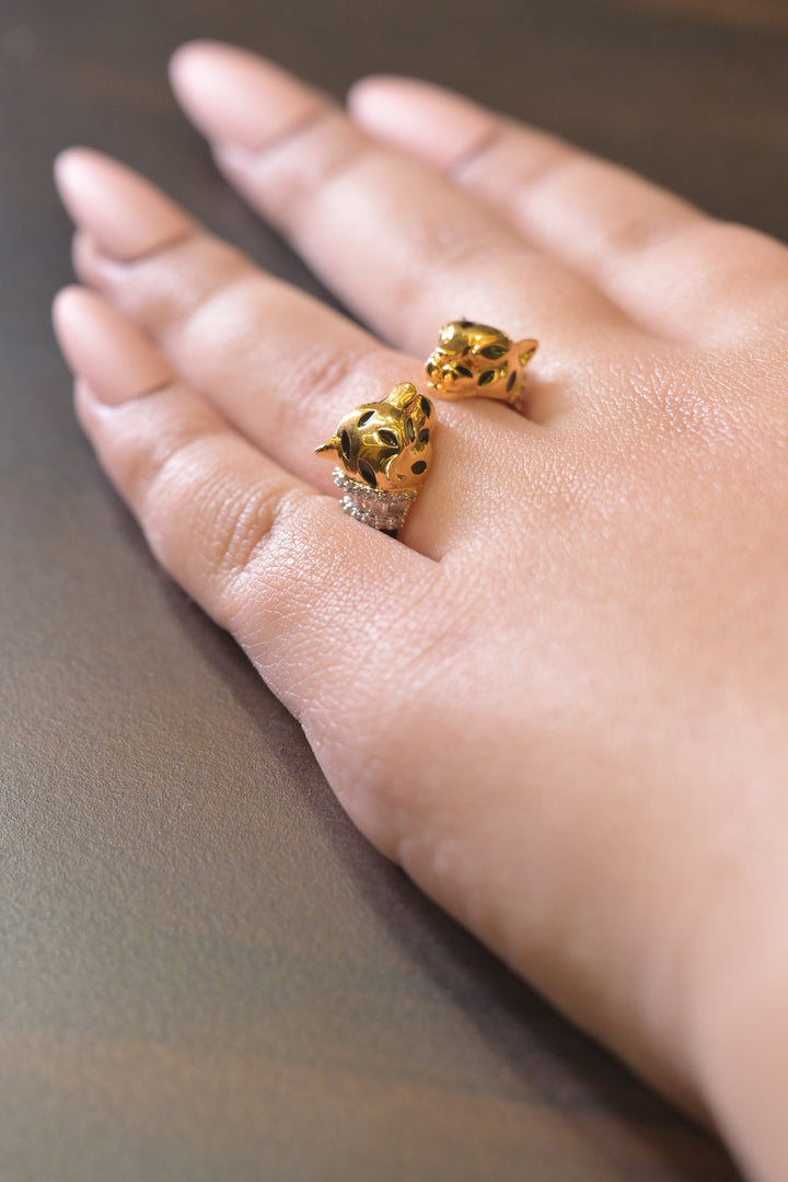 Leopard Open Band Gold Ring