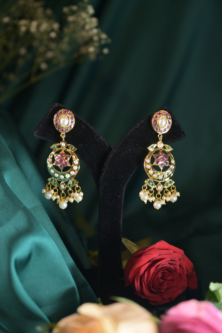 RajMaitreyi Rajasthani Multicolored Jadau Necklace