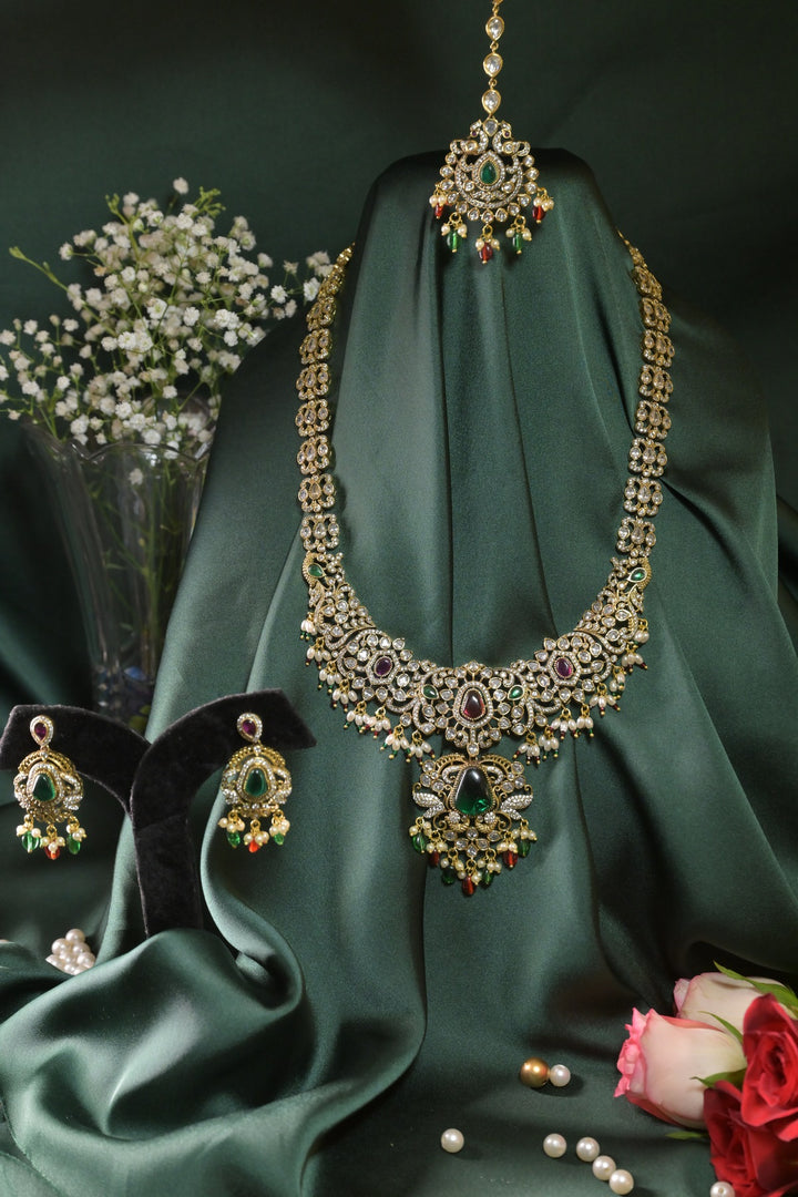 Kamakshi Temple Multicolored Long Bridal Necklace