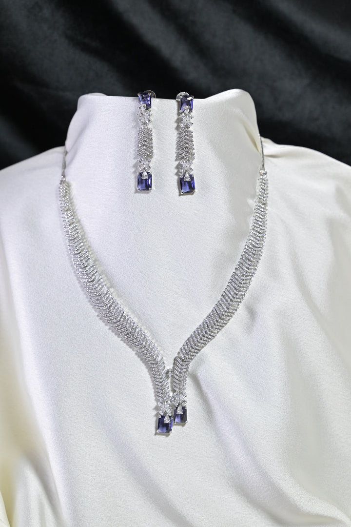 Neelkamal Blue Sapphire Diamond Cocktail Necklace