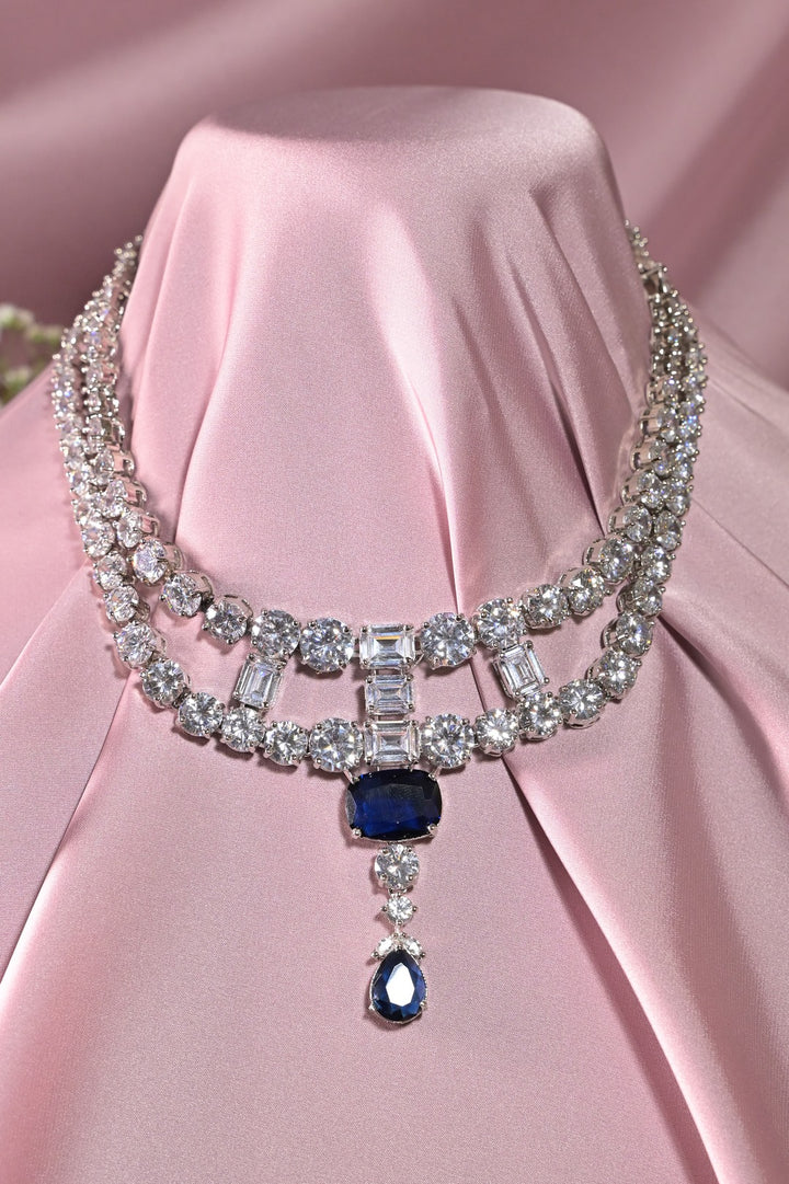 Deep Blue Shyama Cocktail Diamond Necklace