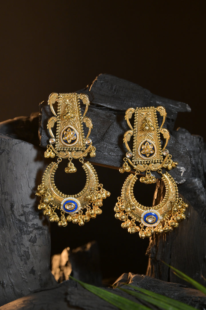 Matsya Gold Long Jhumka Earrings