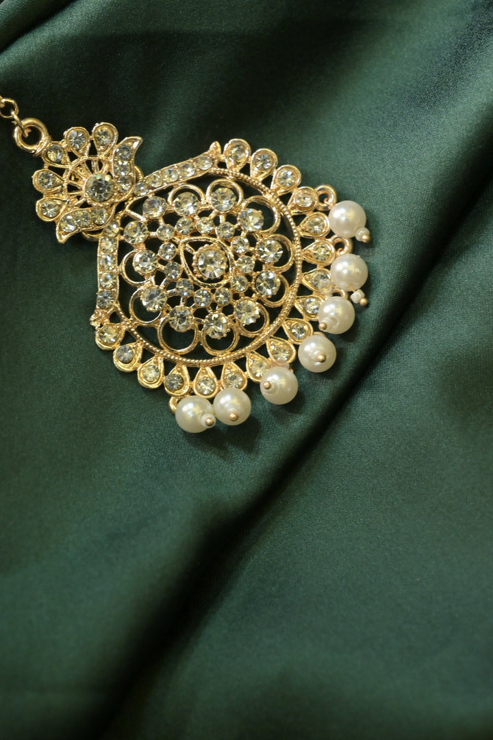 Mandvi Kundan Gold Finish Gemstone Delight Maangtikka