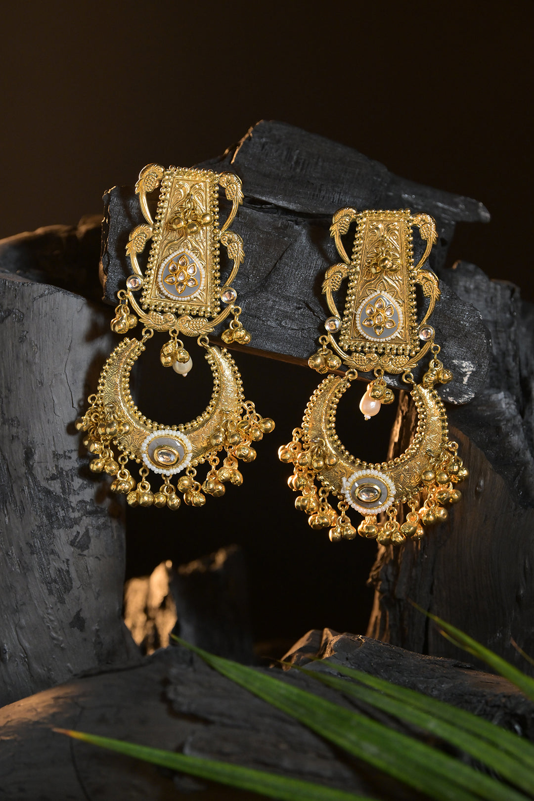 Matsya Gold Long Jhumka Earrings