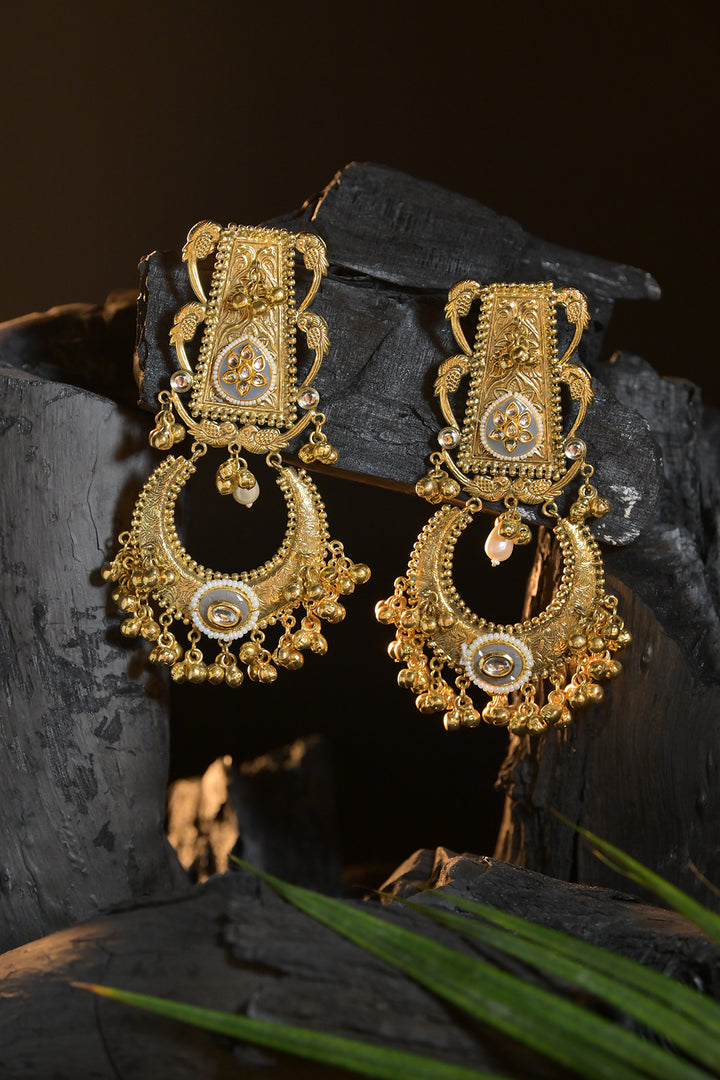 Matsya Gold Long Jhumka Earrings