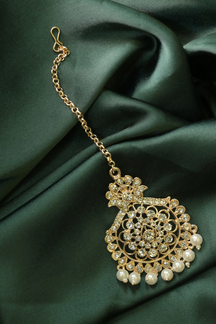 Mandvi Kundan Gold Finish Gemstone Delight Maangtikka