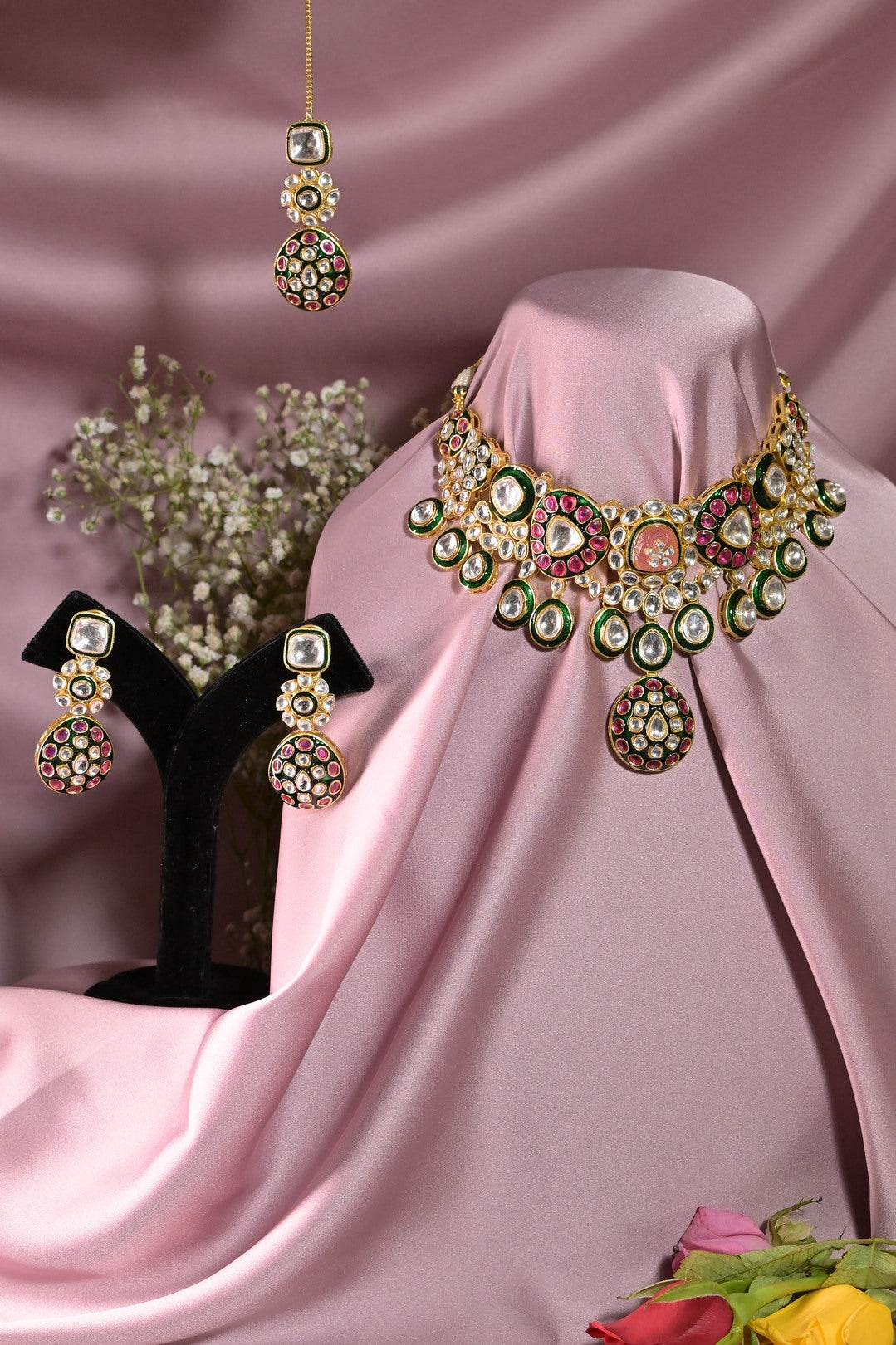 Kalyani Multicolour Bridal Polki Kundan Necklace