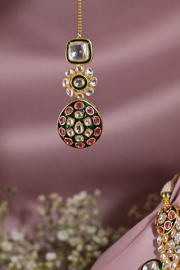 Kalyani Multicolour Bridal Polki Kundan Necklace