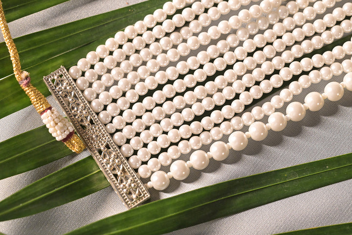 Esha Bohemian Pearl Beaded Premium Layered Choker Necklace