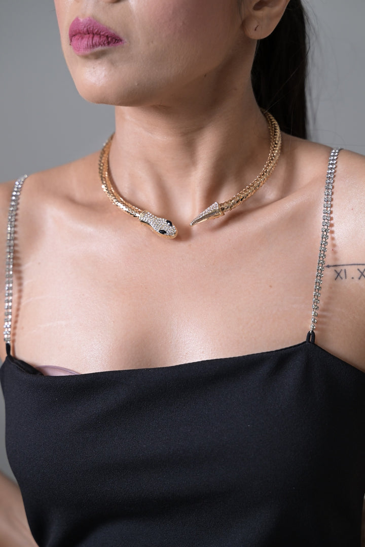 Studded Viper Diamond Choker Necklace