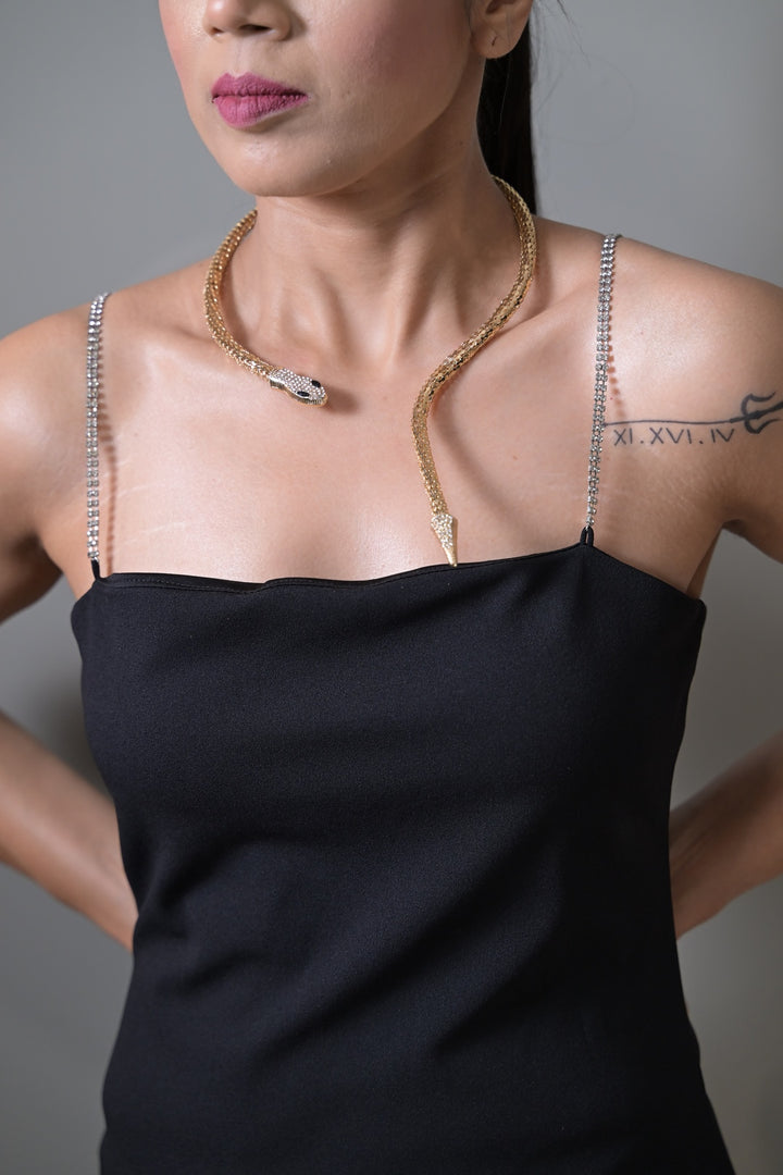 V Shape Open Serpent Choker Necklace