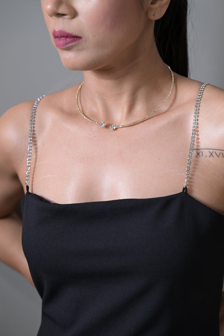 Circle Diamond Open Choker Necklace