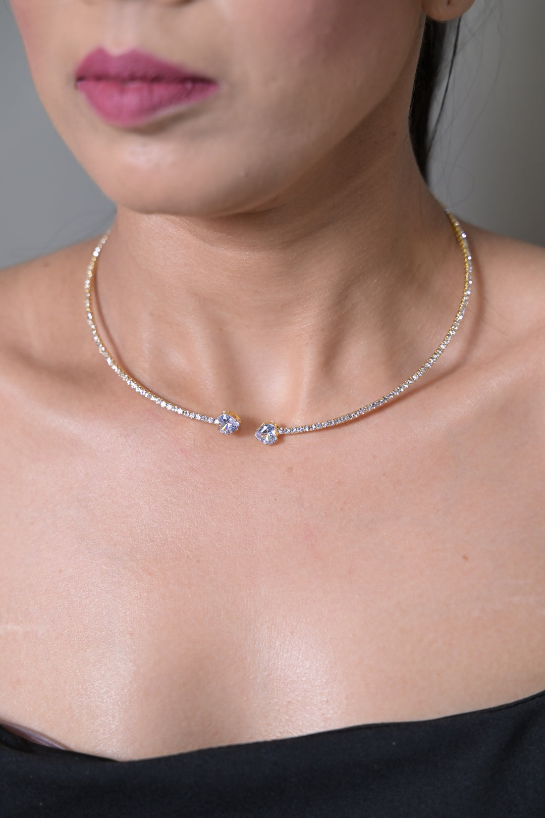 Circle Diamond Open Choker Necklace