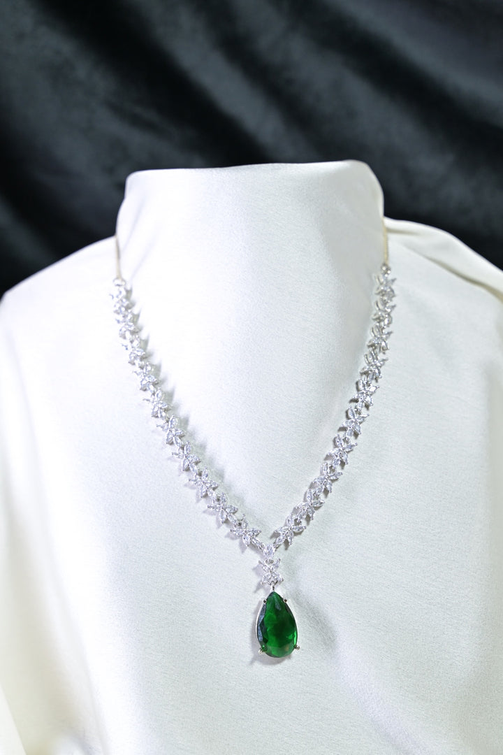 Smriti Pear Pendant Diamond Cocktail Necklace