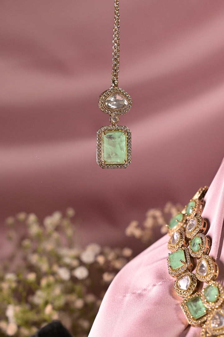 Ragini Ratnamala Mint Polki Double-layered Necklace