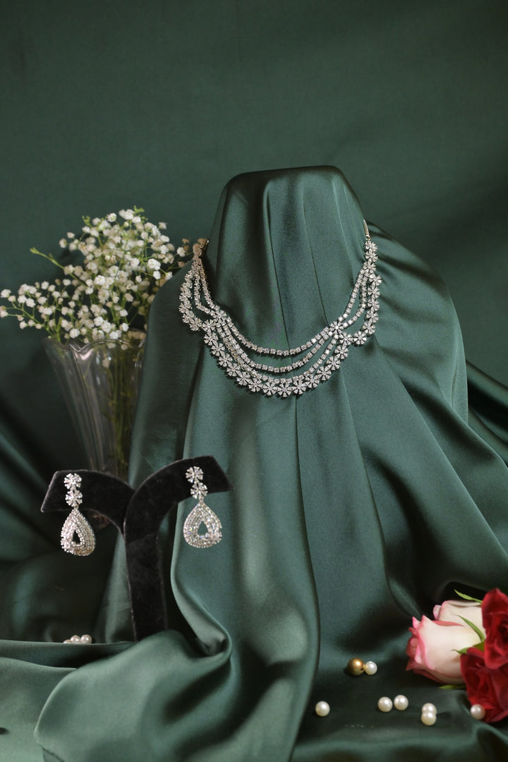 Nityanjali Premium Layered Diamond Cocktail Necklace