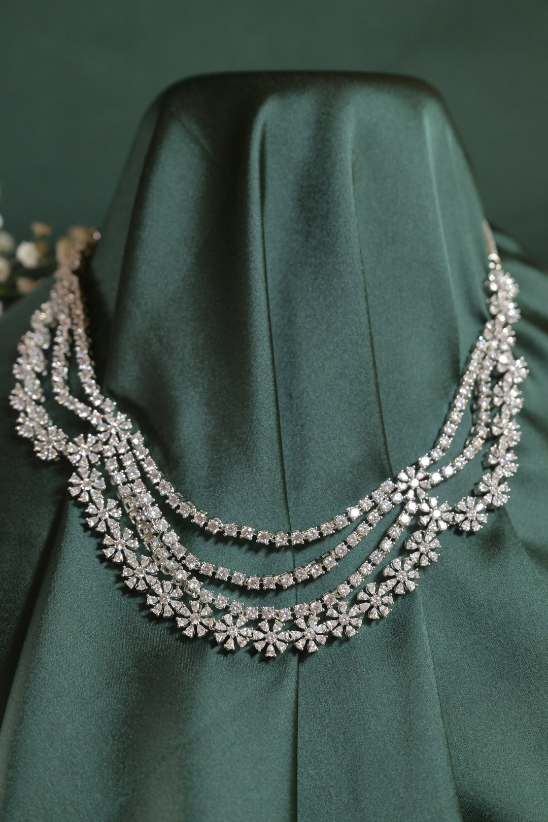 Nityanjali Premium Layered Diamond Cocktail Necklace