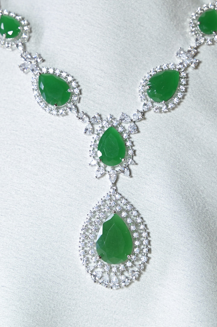 Nazakat Three Pear Shaped Diamond Cocktail Necklace