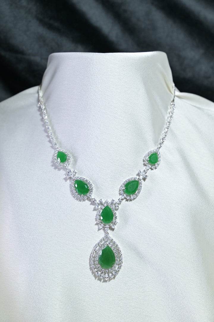 Nazakat Three Pear Shaped Diamond Cocktail Necklace