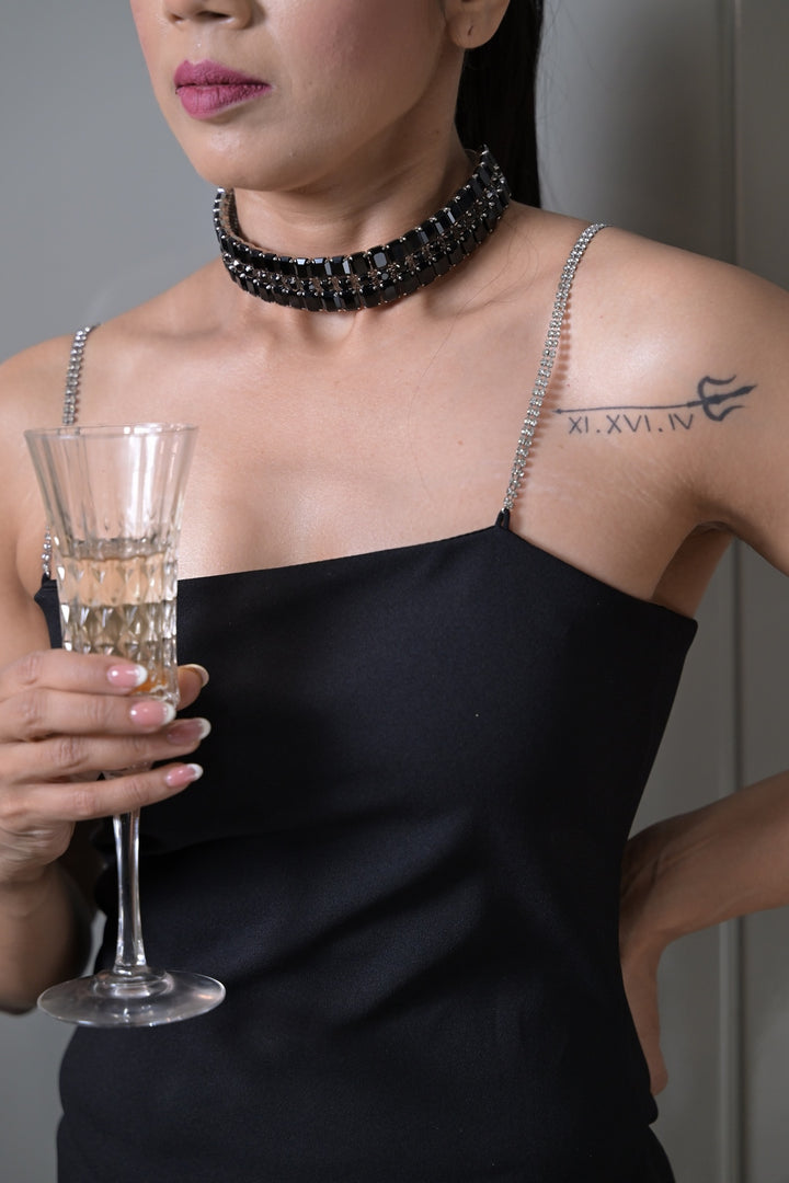 Gemstones Cluster Club Choker Necklace