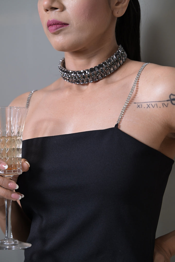 Gemstones Cluster Club Choker Necklace