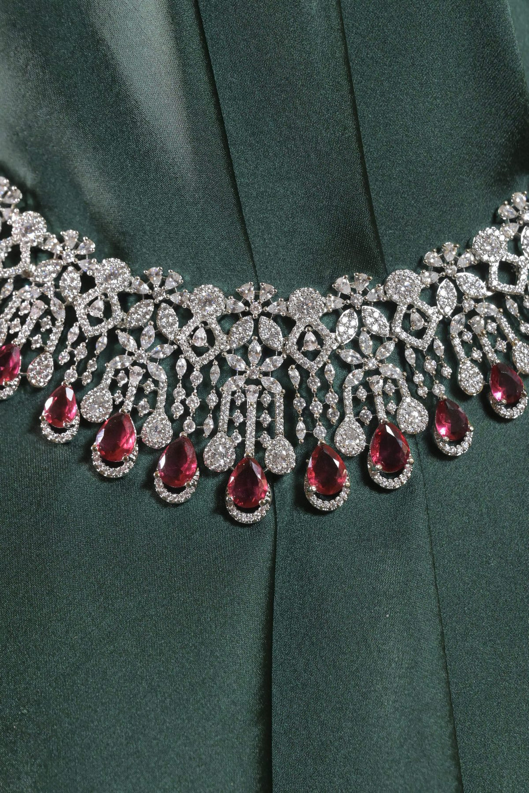 Meenakshi Victorian Ruby Diamond Cocktail Necklace