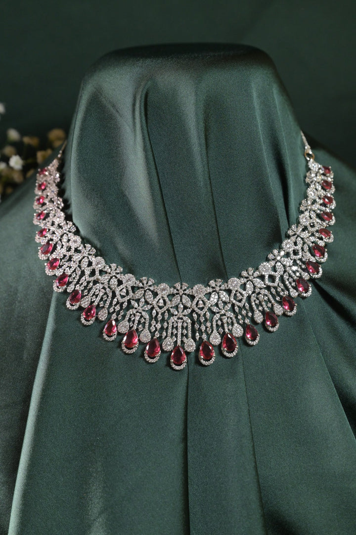 Meenakshi Victorian Ruby Diamond Cocktail Necklace