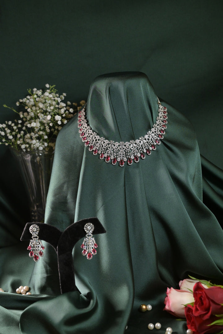 Meenakshi Victorian Ruby Diamond Cocktail Necklace