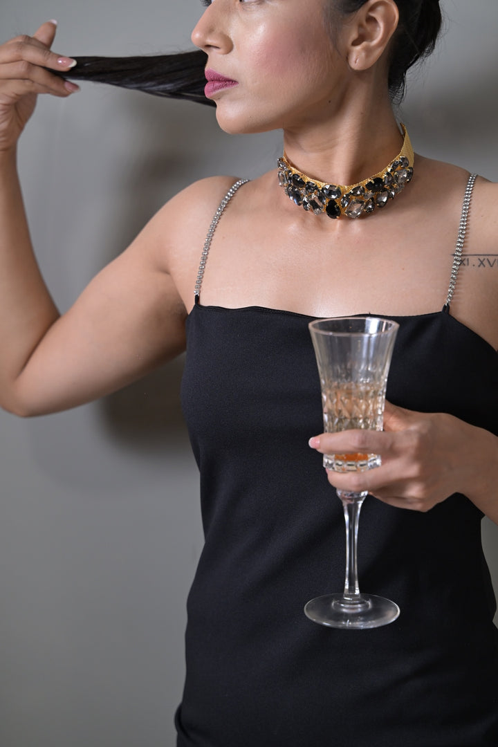 Gemstone Golden Club Choker Necklace