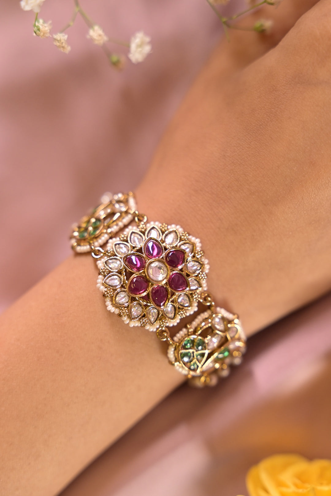 Navratan Phool Adjustable Bracelet