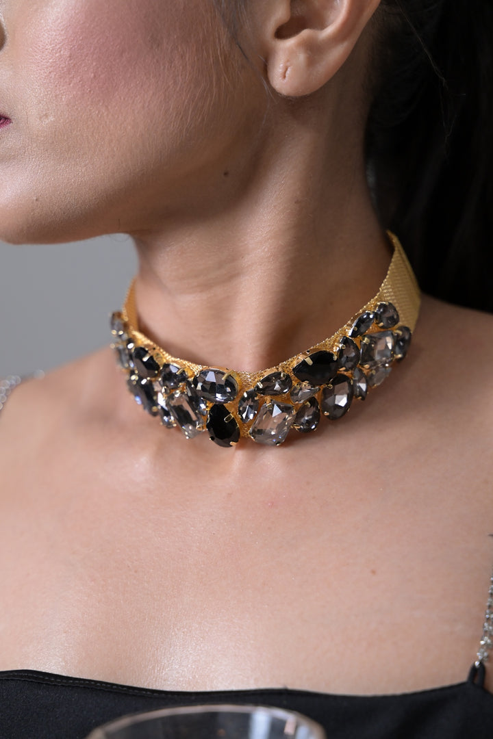 Gemstone Golden Club Choker Necklace