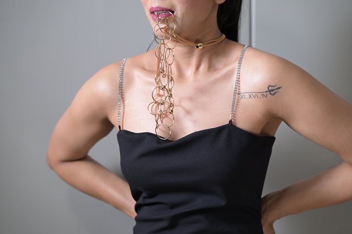 Resort Golden Rings Long Chain Necklace