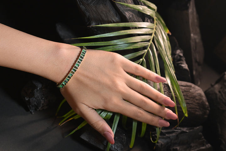 Crystal Forest Emerald  Bracelet