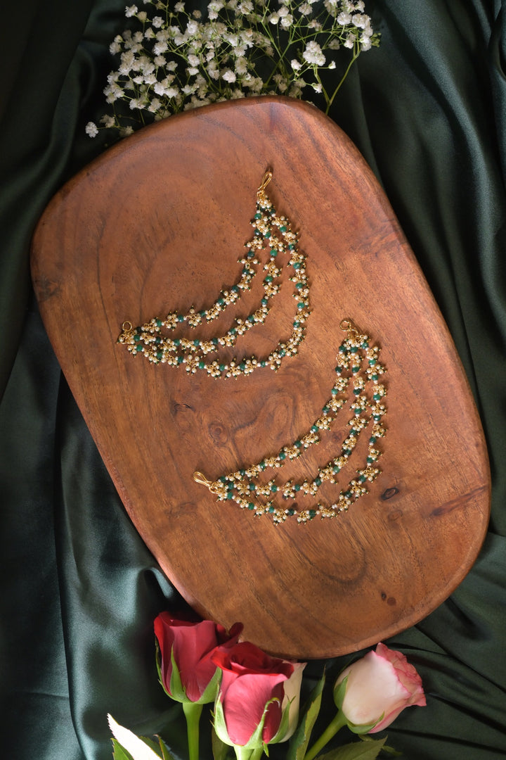 Radharani Gemstone Pearl Layered Drop Kaansahara