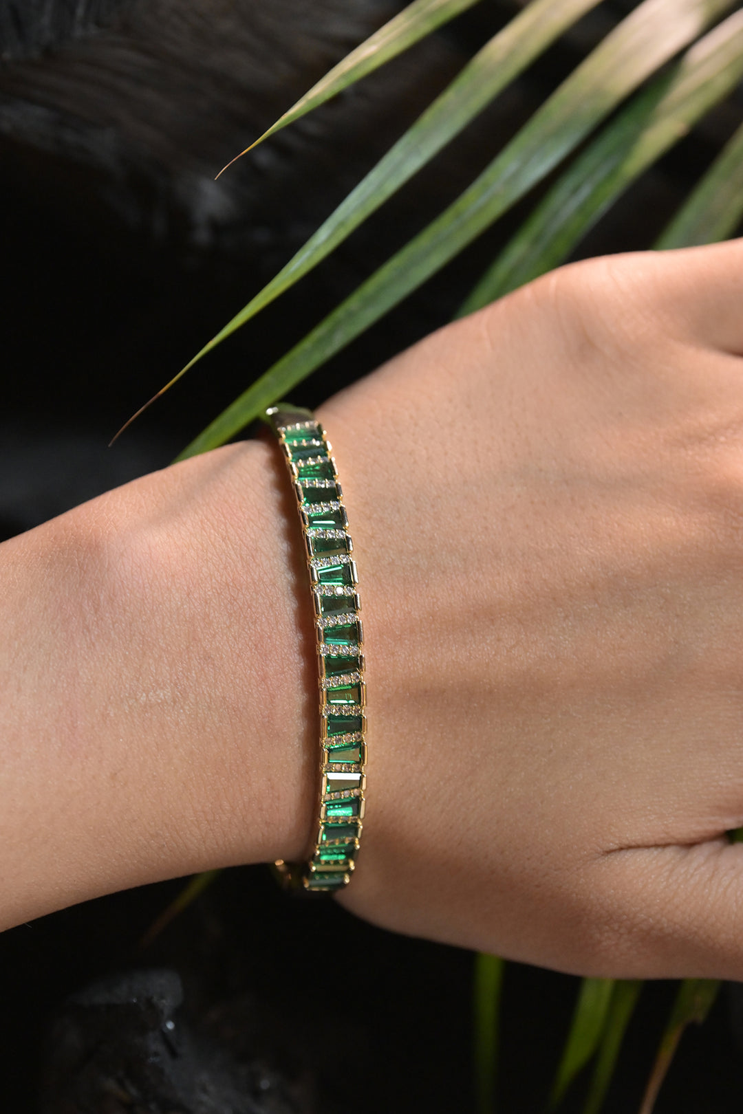 Crystal Forest Emerald  Bracelet