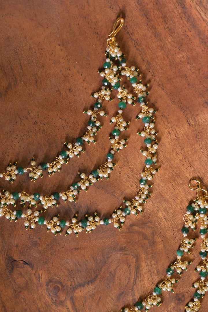 Radharani Gemstone Pearl Layered Drop Kaansahara