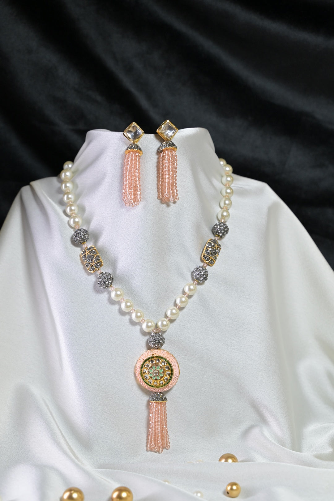 Rajasthani Fusion Pastel Boho Strings Beaded Necklace