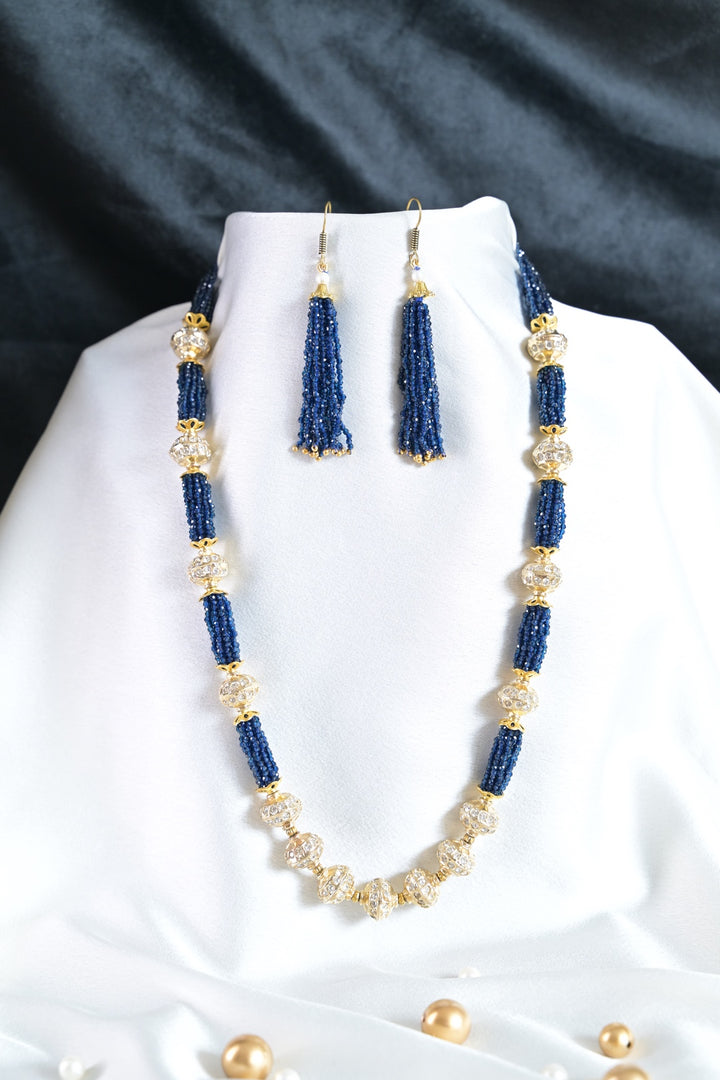 Pearl Oasis Blue Beaded Necklace