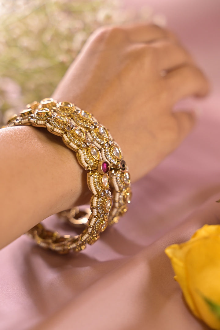 Janki Pushp Jadau Pearl Adjustable Bangle