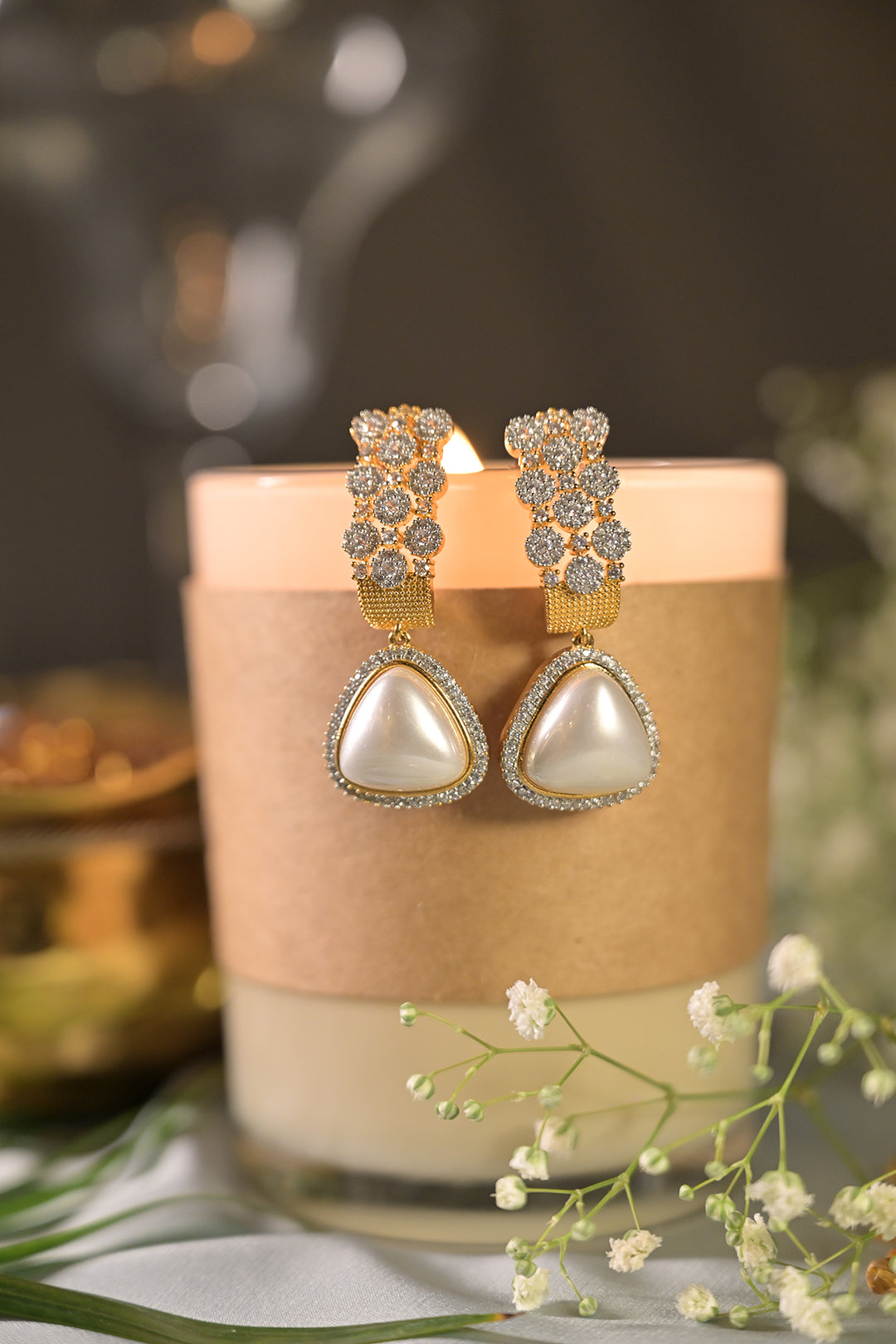 Irshita Pearl Gold Earrings