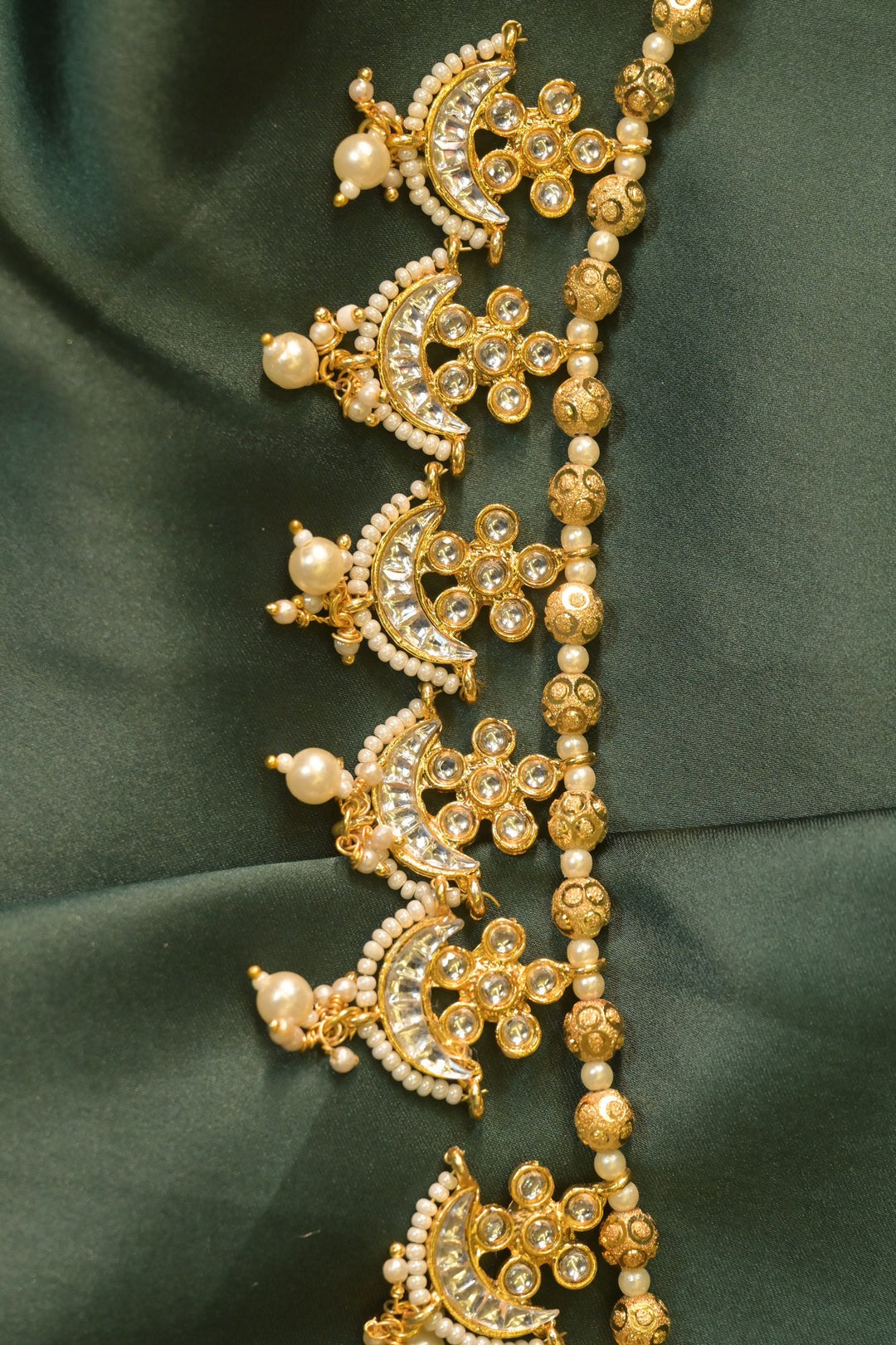 Damyanti Temple Golden Charms Pearl Drop Kamarbandh