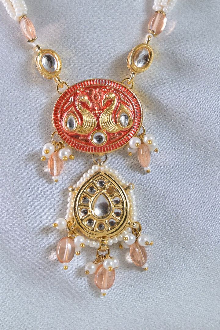 Jaipuri Marwari Ruby Pearl Necklace