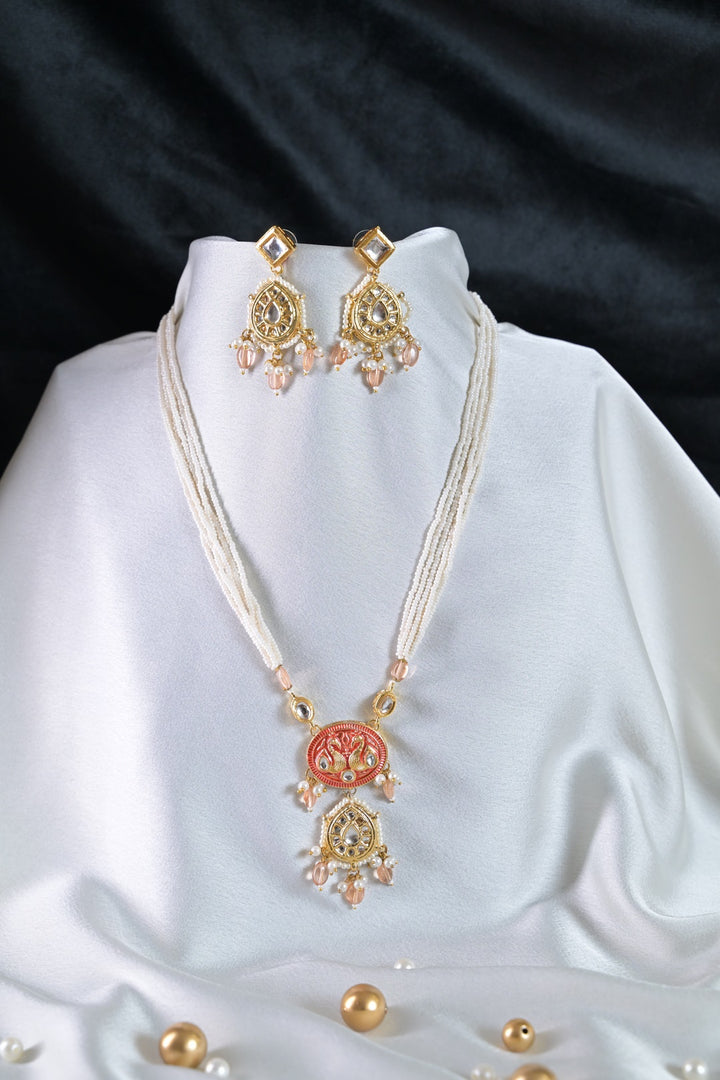 Jaipuri Marwari Ruby Pearl Necklace