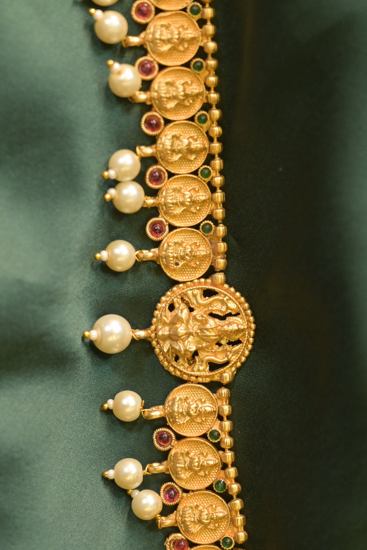 Anantshri Golden Pearl Drop Temple Kamarbandh