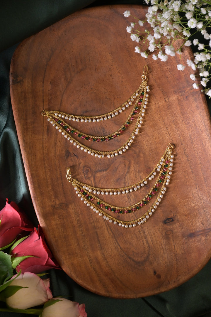 Riwaayat Gemstone Pearl Drop Layered Kaansahara