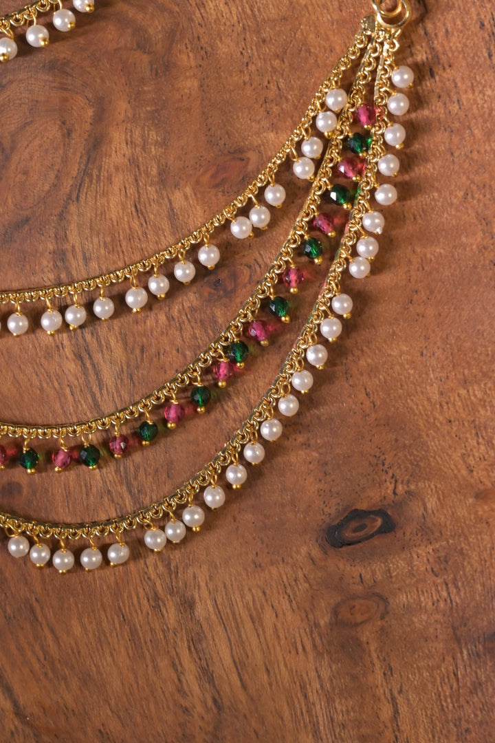 Riwaayat Gemstone Pearl Drop Layered Kaansahara